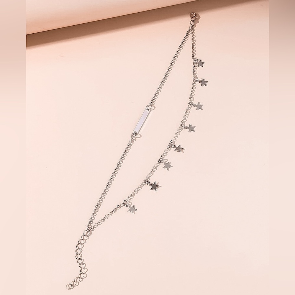 🔴𝟭𝟬/$𝟮𝟱🔴NEW 2 Layered Bar Star Anklet - Picture 13 of 17